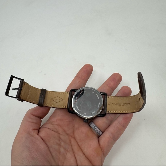 NWOT Fossil Mens Copeland 42mm Three-Hand Brown Leather Watch FS5666 w/ Box - Picture 4 of 8
